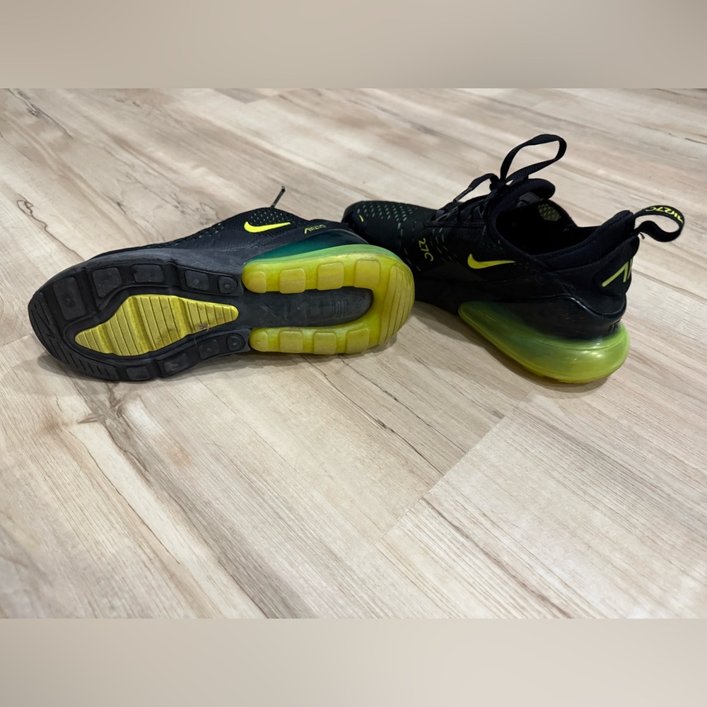 Nike Air Max 270 Black with Vibrant Green Soles